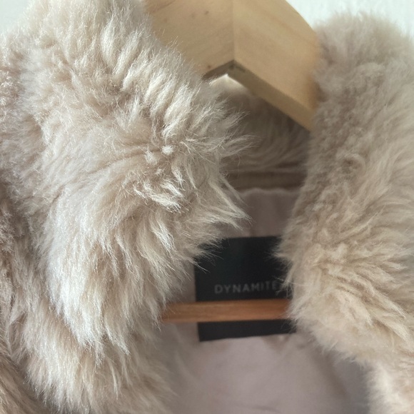 Beige Dynamite Faux Fur Vest Size M - Picture 5 of 7